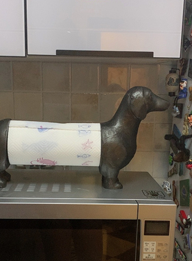 现 纽约下城公园进口美式可爱腊肠小狗厨房纸巾架可调节长度