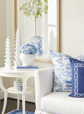 远山白塔登高处诗意中式摆件