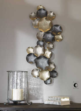 现 纽约下城公园进口应地生花大型香槟银金属睡莲烛台可悬挂摆放