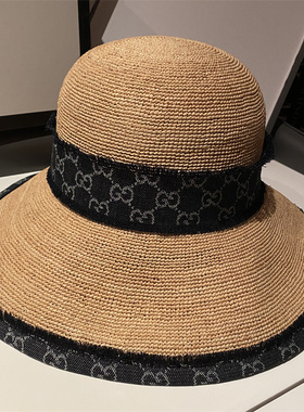 盆帽出游优雅女夏大檐帽牛仔流苏