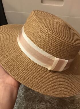 钻标夏季出游平顶百搭小爵士草帽