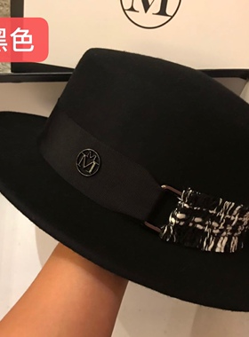 小香风高端品质m家短檐帽子秋冬