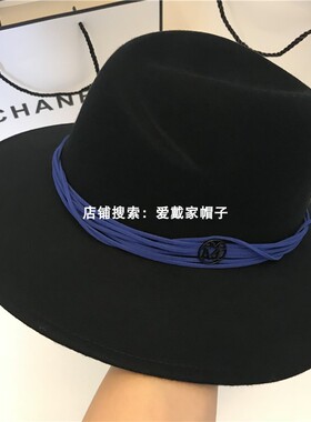 日本冬季新款黑色洋气毛毡帽子