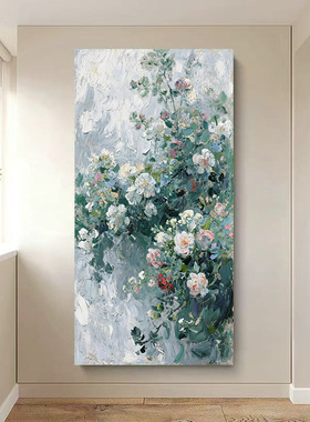 手绘花卉风景奶油风高级感油画