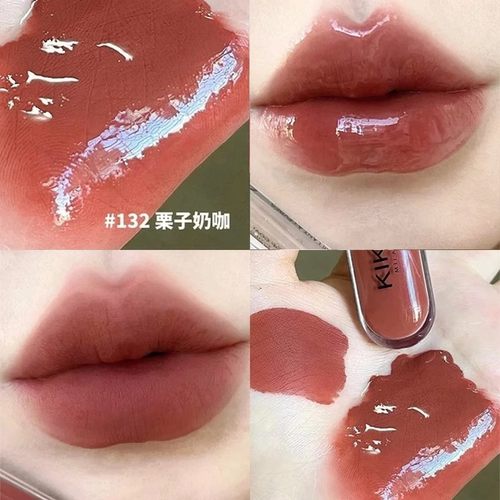 小猪姐姐！kiko双头唇釉唇蜜镜面水光口红103透明玻璃裸色唇彩 - 图1
