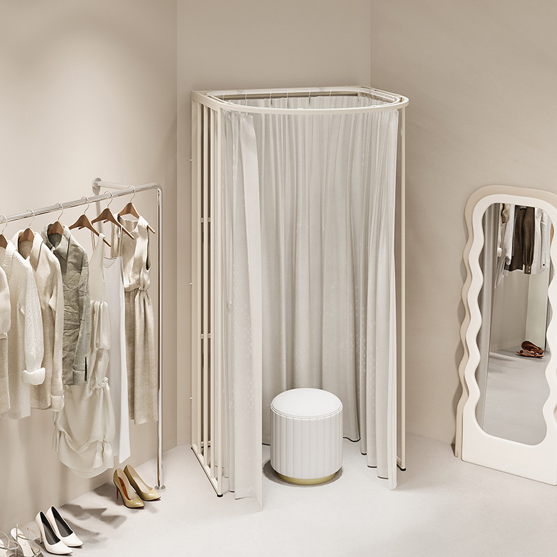 奶油风可移动临时换衣间商场免打孔落地式更衣间服装直播间换衣室,淘宝优惠券,粉丝福利购,淘宝优惠卷