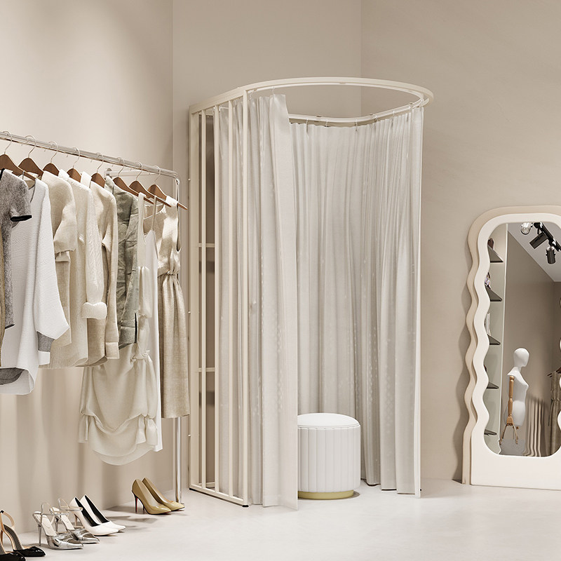 奶油风可移动临时换衣间商场免打孔落地式更衣间服装直播间换衣室,淘宝优惠券,粉丝福利购,淘宝优惠卷
