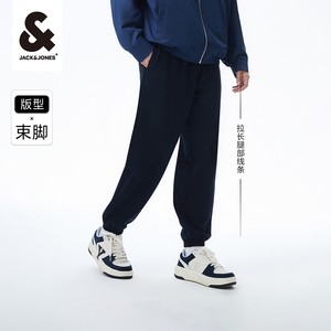 杰克琼斯裤子男夏季新款宽松束脚运动裤棉感卫裤男款长裤潮牌男装