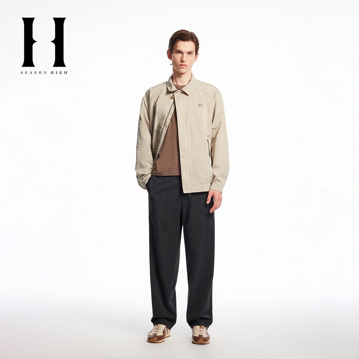 SEASON HIGH男装夹克秋季新款时尚刺绣贴袋舒适宽松休闲上衣,淘宝优惠券,粉丝福利购,淘宝优惠卷