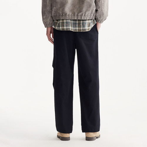 杰克琼斯男装春季宽松褶皱黑色休闲裤阔腿直筒工装伞兵裤长裤子款 - 图3