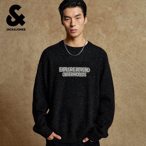 杰克琼斯男装毛衣春季2026年潮流百搭宽松休闲圆领针织衫上衣 - 图3