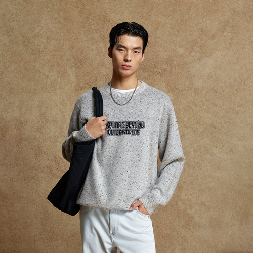 杰克琼斯男装毛衣春季2026年潮流百搭宽松休闲圆领针织衫上衣 - 图2