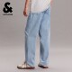 907 Jack Jones Men's Wide Leg Jeans American Washed Cool Loose Men's Long Pants Autumn Men's Style