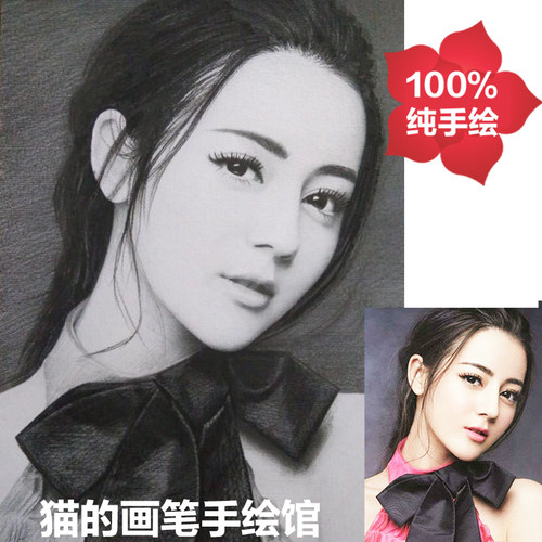 素描画像定制 铅笔素描 素描画 手绘 定做肖像 生日礼物画 画照片 - 图1