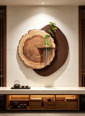 水培绿植中古风客厅装饰画