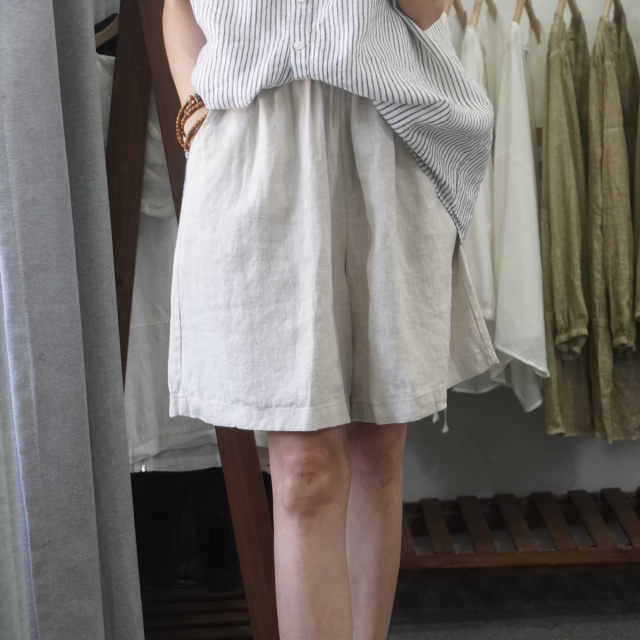Chenyu ຄຸນນະພາບສູງ linen ບໍລິສຸດ trousers ຂະຫນາດກາງຂະຫນາດໃຫຍ່
