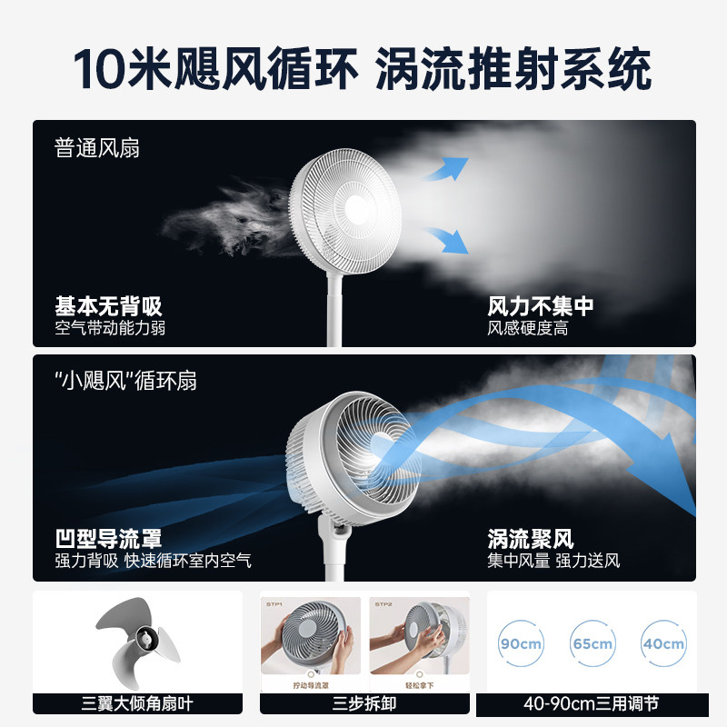 艾美特空气循环摇头家用落地扇扇 艾美特电器空气循环扇