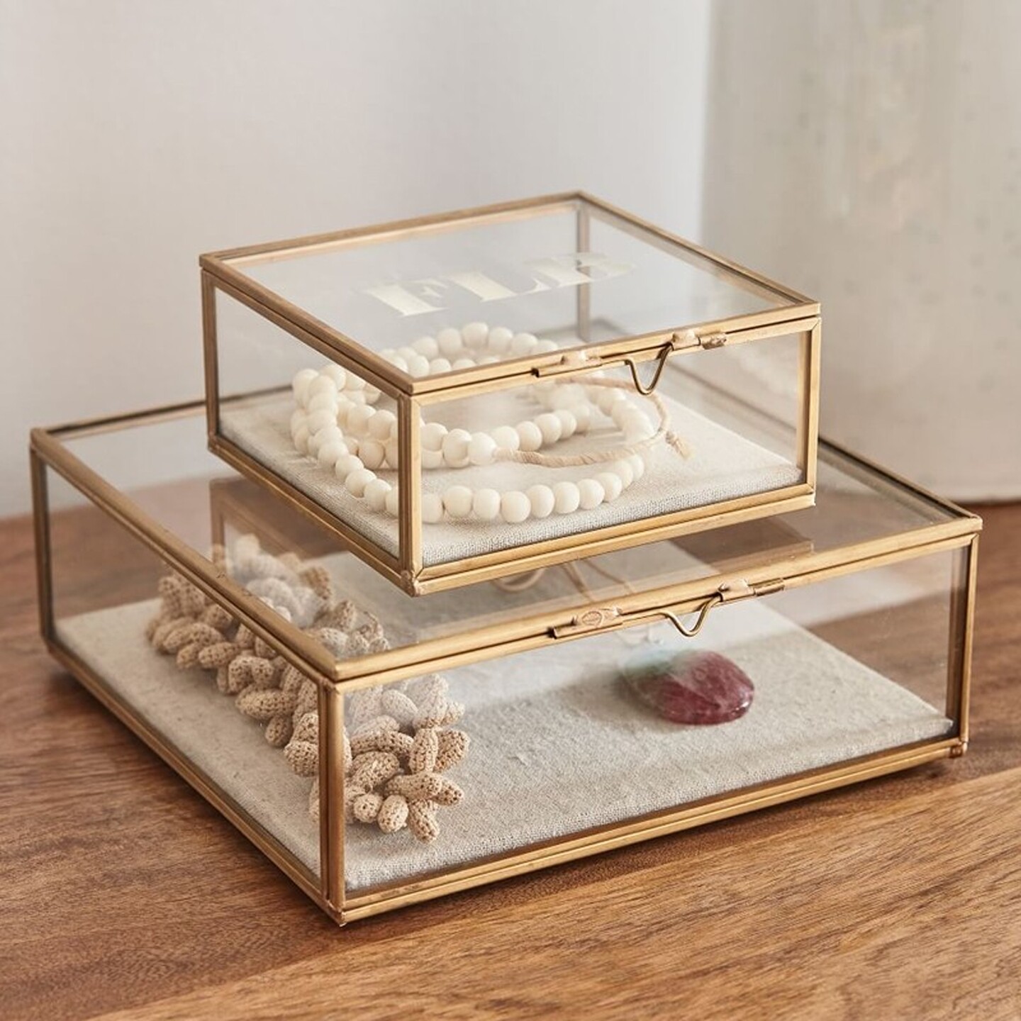 简约复古透明玻璃首饰盒珠宝饰品收纳盒永生花展示道具伴手礼盒,淘宝优惠券,粉丝福利购,淘宝优惠卷
