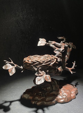小鸟鸟巢通用奇石底座多功能家用客厅玄关装饰品