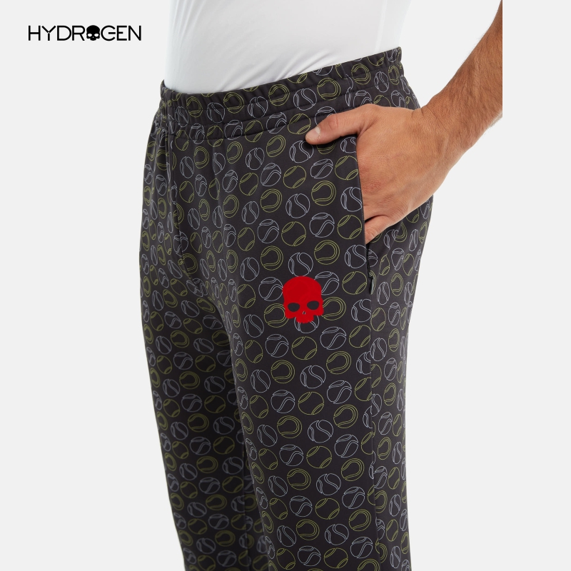 HYDROGEN氢原子网球裤休闲运动新款男子户外慢跑耐穿束脚时尚印花 - 图0