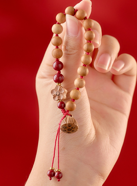 天然桃木手串官方旗舰店护身佛珠