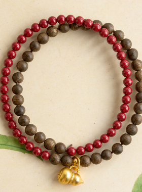 原矿朱砂手串官方正品绿檀木沉香