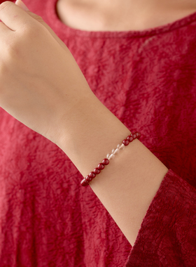 原矿紫金砂朱砂手串正品水晶手链