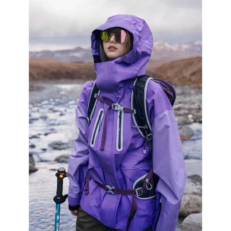 卡盛紫色冲锋衣款外套女2026新户外三合一防风防水旅游登山滑雪服,淘宝优惠券,粉丝福利购,淘宝优惠卷