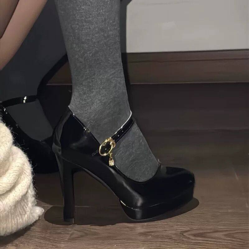 法式复古玛丽珍高跟鞋女2025新款配裙子一字扣带气质细跟浅口单鞋,淘宝优惠券,粉丝福利购,淘宝优惠卷