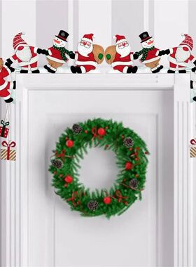 Wood Santa Christmas Door Corner Decor Christmas Door Frame
