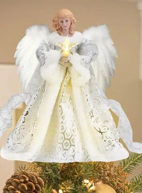White Angel Pendant Christmas Tree Topper Delicate Top Angel