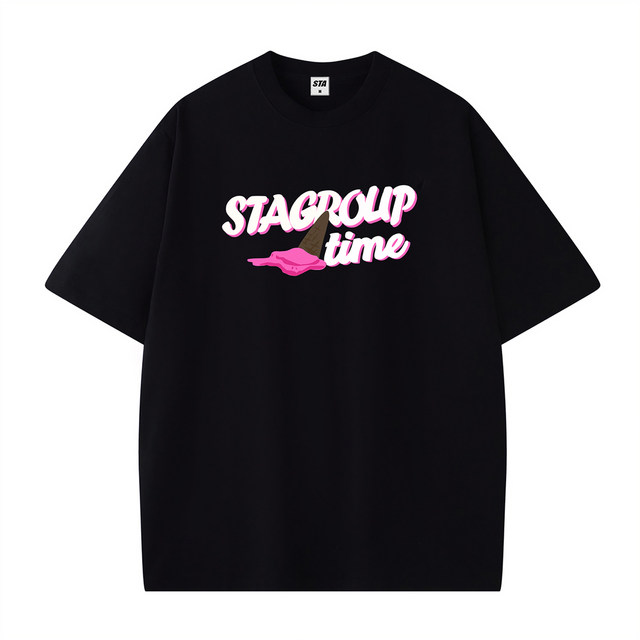 STA flagship store ໄອສະຄີມໃຫມ່ແຂນສັ້ນຜູ້ຊາຍແລະແມ່ຍິງ summer ຄົນອັບເດດ: ອາເມລິກາແບບແຫ່ງຊາດຍີ່ຫໍ້ເສື້ອທີເຊີດສີດໍາຫນັກວ່າງວ່າງ