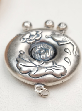 纯银流苏吉祥如意毛衣吊坠女足银