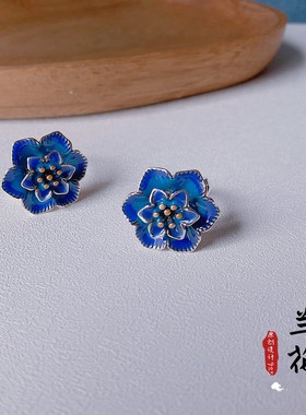 送女友戒指925纯银珐琅小众女