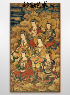 天龙八部十地菩萨画像茶室挂画