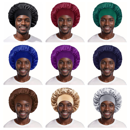 silk hair bonnet Satin Bonnets Cap Night Sleep Hat Hair Bon - 图0