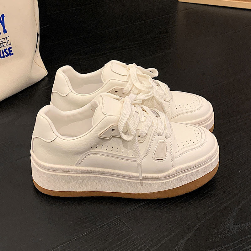 真皮小白鞋女2026春季新款松糕百搭学生增高网红厚底休闲运动板鞋,淘宝优惠券,粉丝福利购,淘宝优惠卷