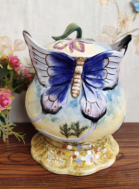 Function art纯手绘陶瓷花瓶欧式客厅干花鲜花水胚田园风装饰品