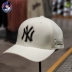 Hàn Quốc MLB Hat Yankees Mũ bóng chày NY chính hãng Đàn ông và Phụ nữ Vàng Tiêu chuẩn cong đen Mũ lưỡi trai - Bóng chày