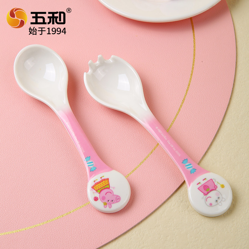 五和小猪佩奇卡通儿童婴儿餐具宝宝密胺塑料勺子创意可爱辅食调羹,淘宝优惠券,粉丝福利购,淘宝优惠卷