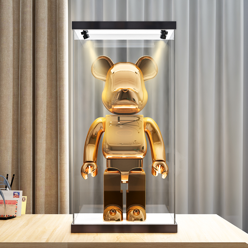 积木熊bearbrick1000%专用亚克力展示盒模型手办收纳盒透明防尘罩 - 图0