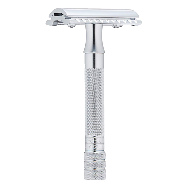 Merkur-德国默克手动老式男双面刀片长柄镀铬双刃安全剃须刀架 - 图0