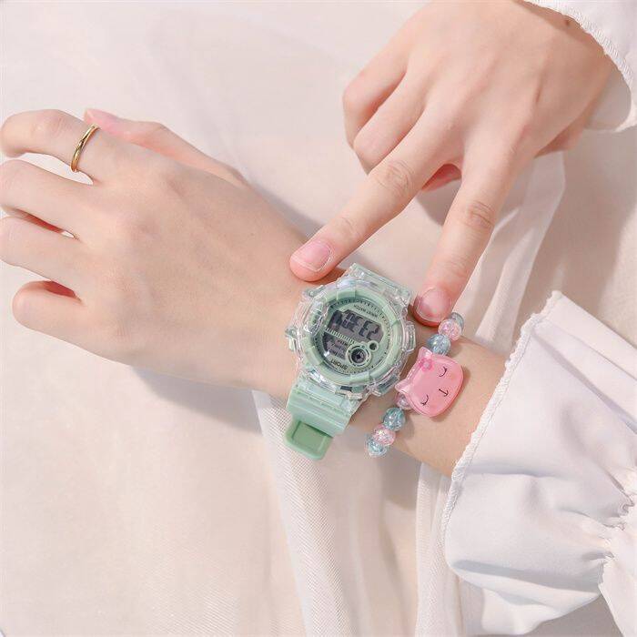 可爱樱花粉手表女孩儿童小学生多功能森系潮流夜光中学生电子手表,淘宝优惠券,粉丝福利购,淘宝优惠卷