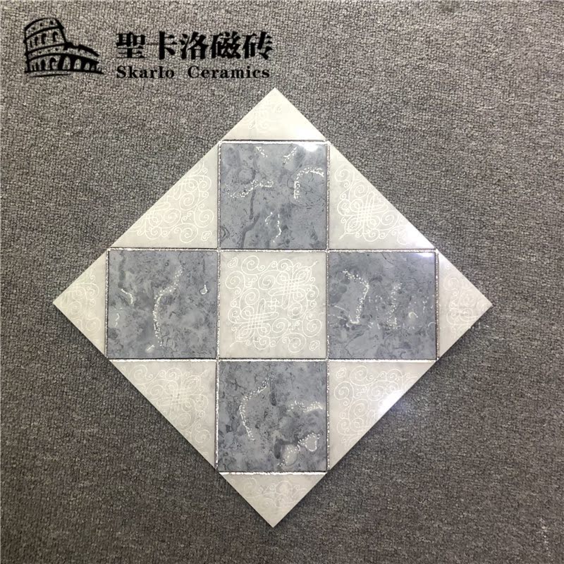 抛金砖300x300仿壁纸金边抛晶砖 厨卫抛晶砖 欧式K金砖阳台防滑砖