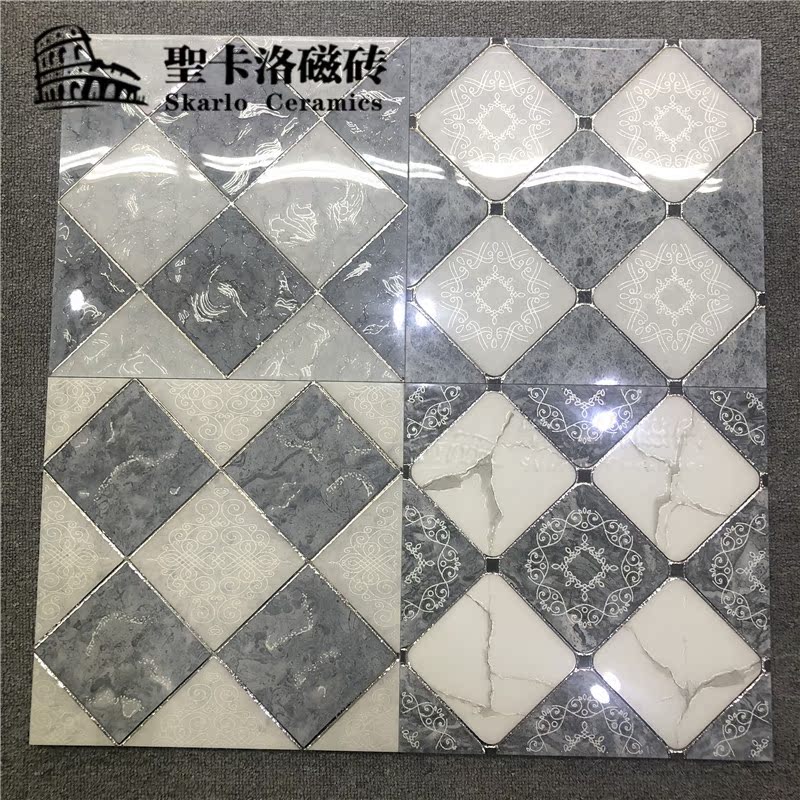 抛金砖300x300仿壁纸金边抛晶砖 厨卫抛晶砖 欧式K金砖阳台防滑砖