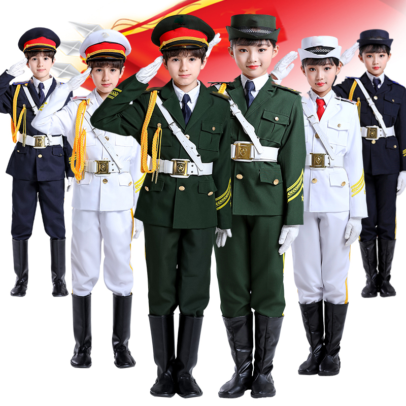 儿童升旗手服装升国旗班仪仗队中小学生国旗护卫队礼服乐鼓队服装 - 图3