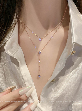 2026新款双层泡泡钻单钻项链女