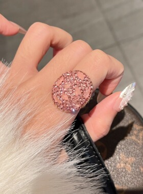 重工满钻戒指女轻奢小众设计感