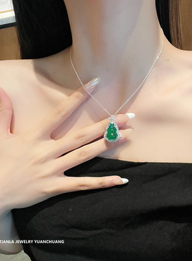 白玉髓葫芦项链女纯银轻奢高级感