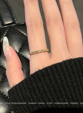 爆火碎碎冰金戒指女钛钢不掉色